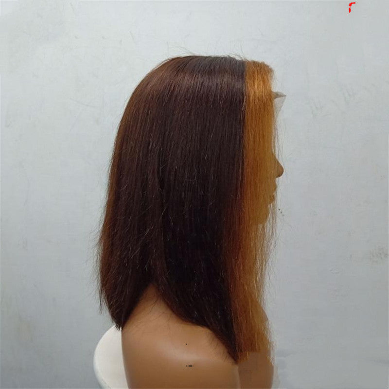 Black And Brown Full Lace Wig Headgear