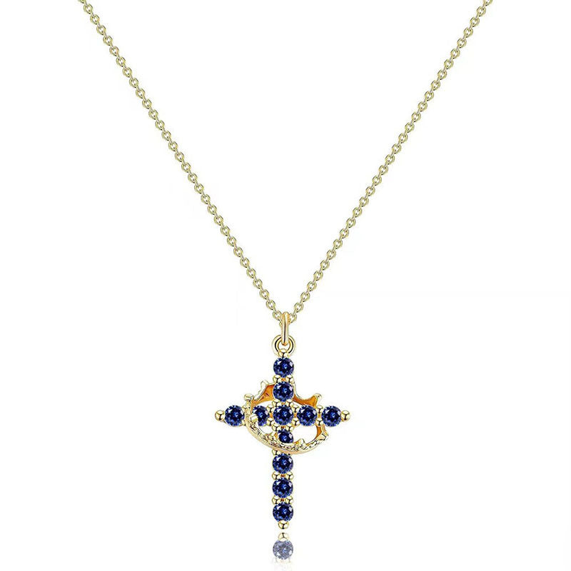 18K Real Gold Plated Copper Cross Necklace With Zircon  Stylish And Minimalist Design