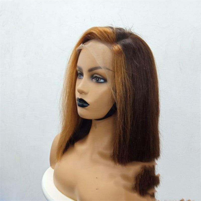 Black And Brown Full Lace Wig Headgear