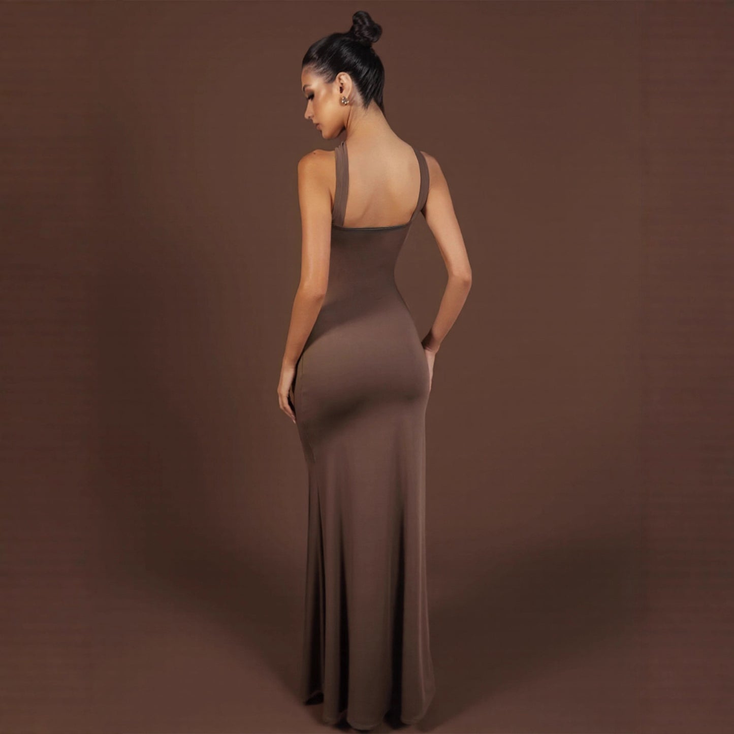 Slimming Waist-cinching Slip Dress With A Backless Design