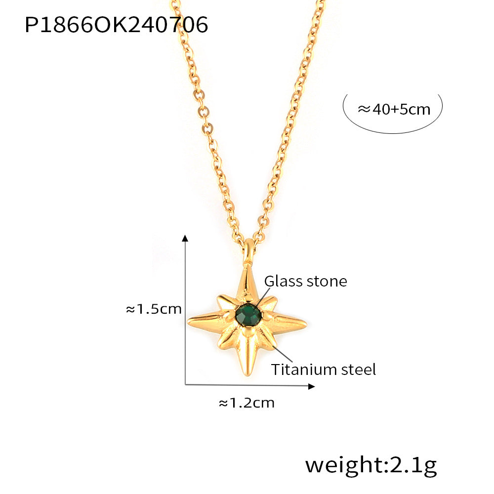 Female Versatile Star-shaped Zircon-inlaid Necklace